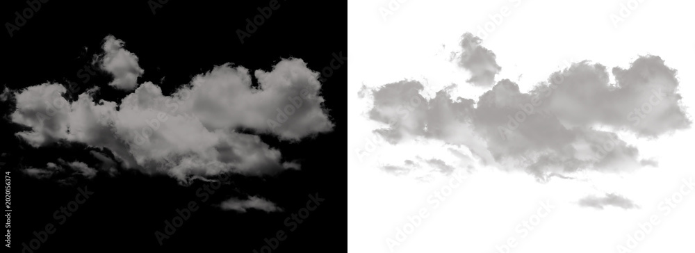 Εκτύπωση καμβά Gray clouds in the sky on a transparent background for overlay transparent backg