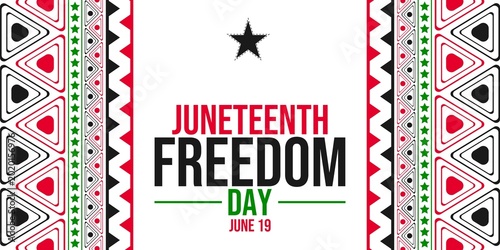Canvas Print Juneteenth freedom day on june 19 with decorative borders juneteenth celebration