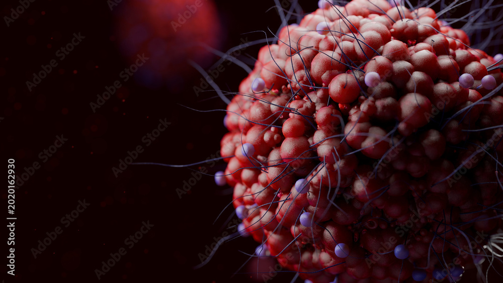 Εκτύπωση καμβά A colony of hantavirus under a microscope