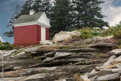 Red Outbuilding at Pemaquid Point Lighthouse