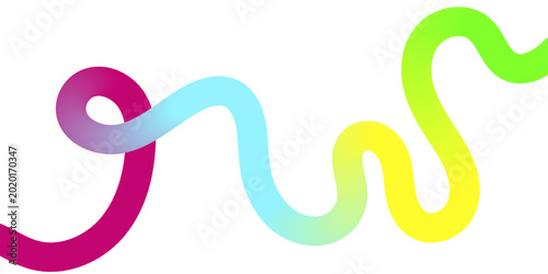 Colorful ribbon wave lines design with smooth curves, abstract flowing stripe pattern, modern dynamic vector illustration.