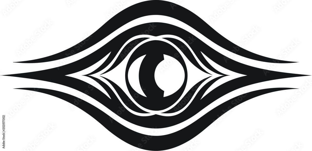 Fototapeta premium Minimalist Human Cornea Eye Silhouette Black Vector Illustration for Premium Crafting Branding Print-on-Demand Digital Commercial Design Projects