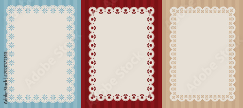 Elegant Lace Doily Collection. Card or invitation Vector template.