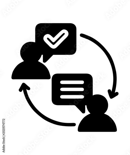 Photos Social Feedback Team Icon Vector - People Communication Chat Minimalist Design 0