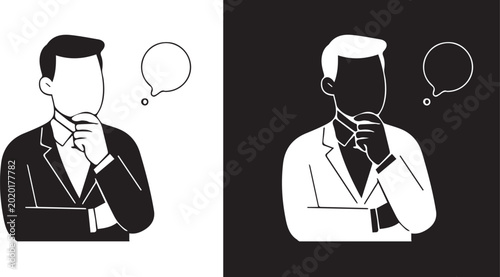 Billede på lærred thinking man icon. flat design, vector illustration