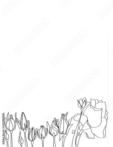 LetterSize RosesOutlines