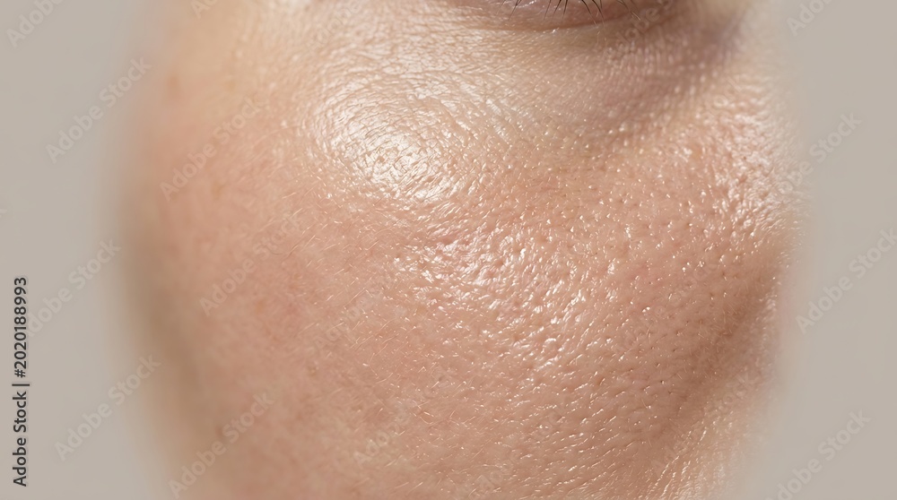 Fototapeta premium Extreme Macro Close-up of Human Skin Texture with Fine Details and Natural Sheen