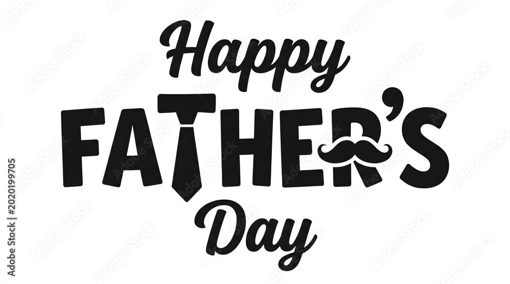 Fototapeta premium Happy father's day greeting isolated on transparent background