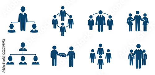 Business Team Hierarchy and Leadership Vector Set