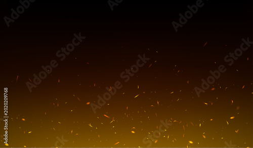 Canvastavla fire dust particles over transparent background overlay, Flying Fire Particles transparent background in png format