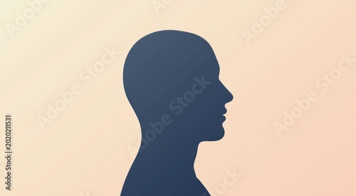 Silhouette of a man with a tie on his head mental health