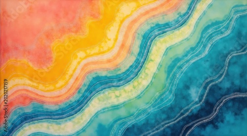 Painting of a wave of watercolor