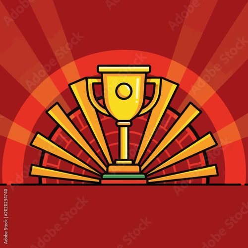 Fotografia Golden Trophy Cup Award Symbol.