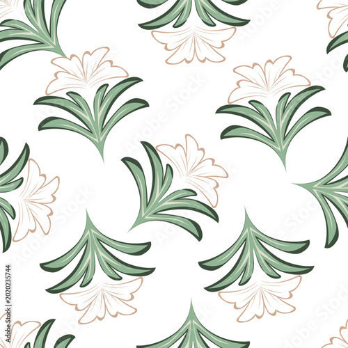 Seamless floral pattern, ditsy flower pattern, fabric print in elegant style on light background, blue timeless floral, small soft ditsy flower. Surface design for home textile, wallpaper pattern, fab