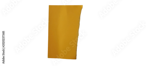 Bilde på lerret Yellow paper sheet isolated on black background