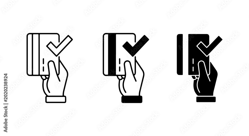 Εκτύπωση καμβά Credit Card Payment Icons, Secure Transaction Symbols, Financial Approval Graphi