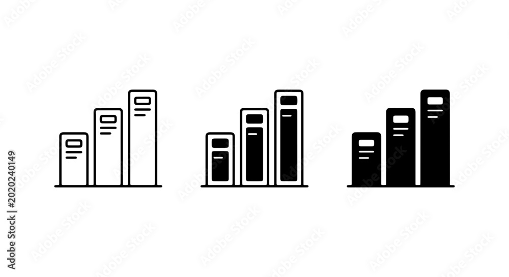 Fototapeta premium Bar Chart Icons, Data Visualization Graphics, Business Growth Statistics, Vector Set