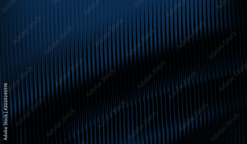 Obraz premium Abstract dark blue background with vertical glass lines and gradient shadows, minimalist modern texture for design, sleek metallic or fabric surface pattern