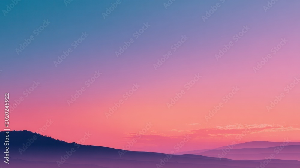 Fototapeta premium Soft gradient sky blends pink to deep blue