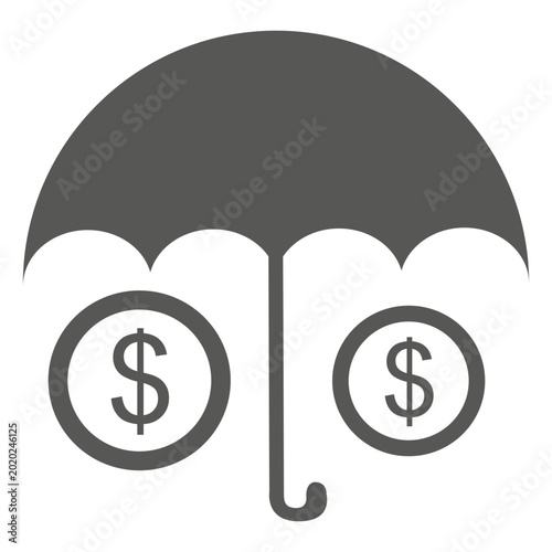 Canvas Print Umbrella dollar sign beneath