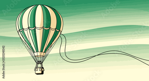 Tableau sur toile Green Balloon Ascending Skyward
