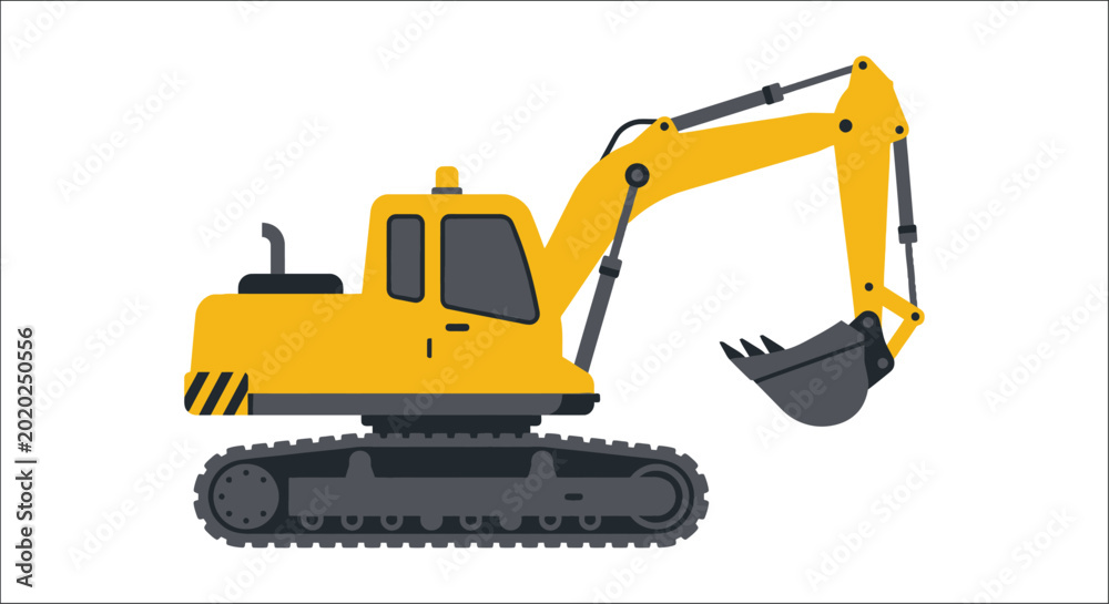 Fototapeta premium yellow excavator illustration on a white background