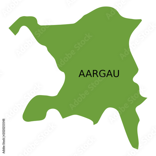 Bilde på lerret Aargau canton map
