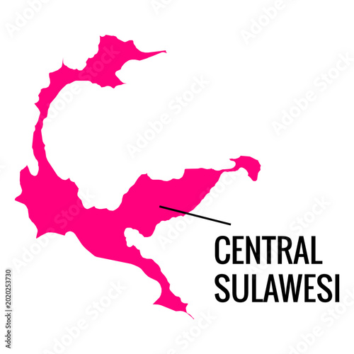 Tableau sur toile Central sulawesi province map