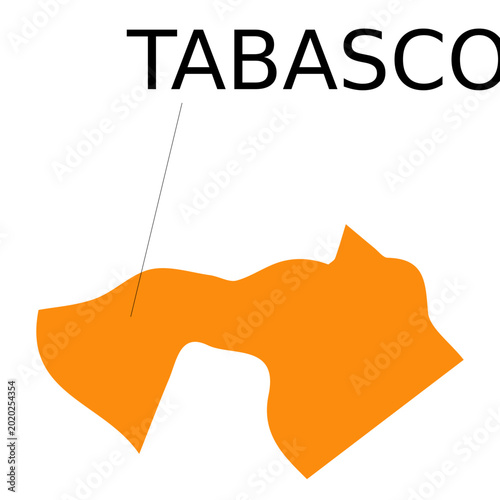 Fotografie Tabasco state map