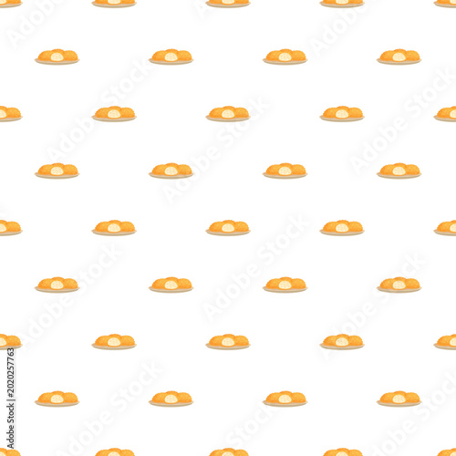 Bild auf Leinwand Fried croquettes seamless pattern on white background
