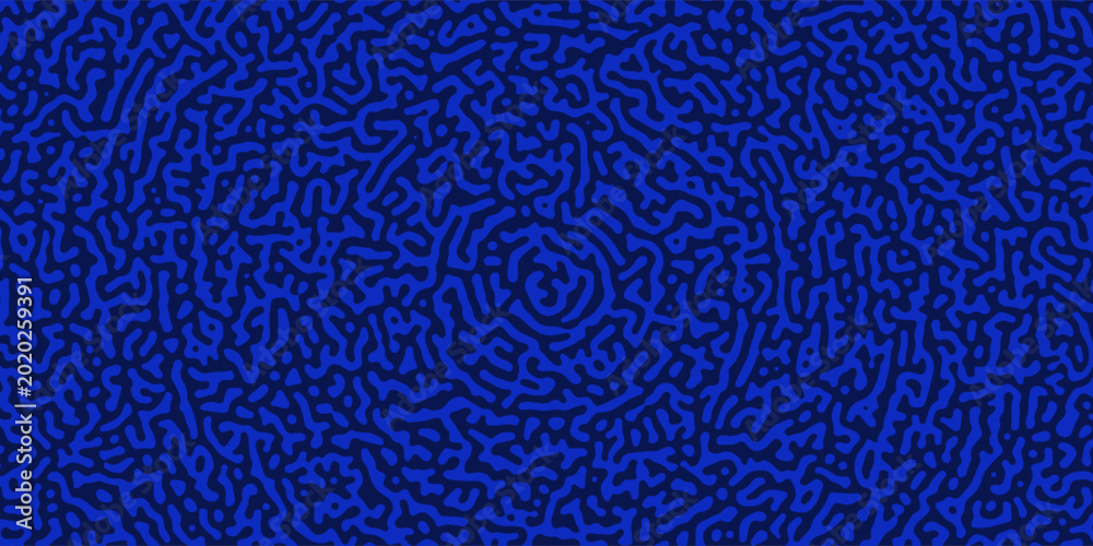 Quadro su tela Abstract Reaction-diffusion Turing pattern natural texture blue gradient color scheme