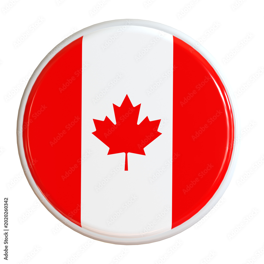 Fototapeta premium Round Flag Of Canada 3d Icon design