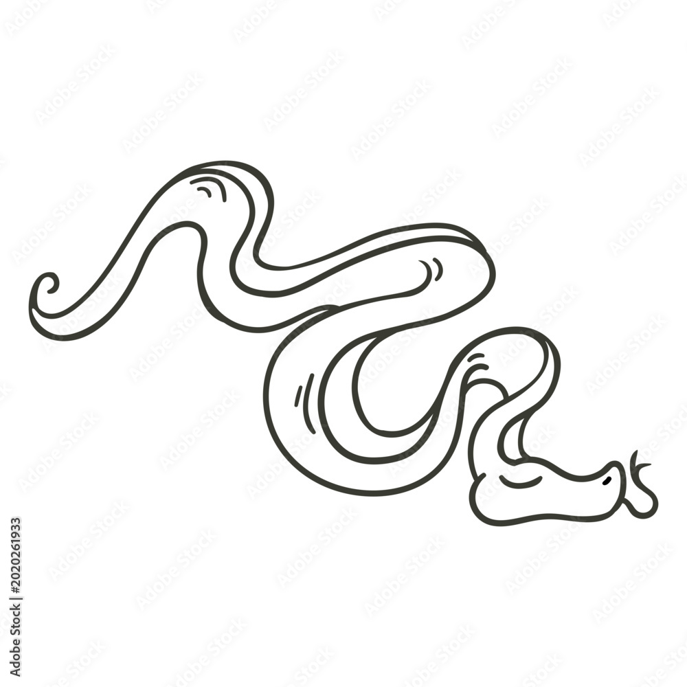 Fototapeta premium Stylish snake character sleeps