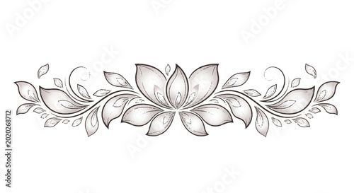 Elegant Lotus Flower Floral Design Element.