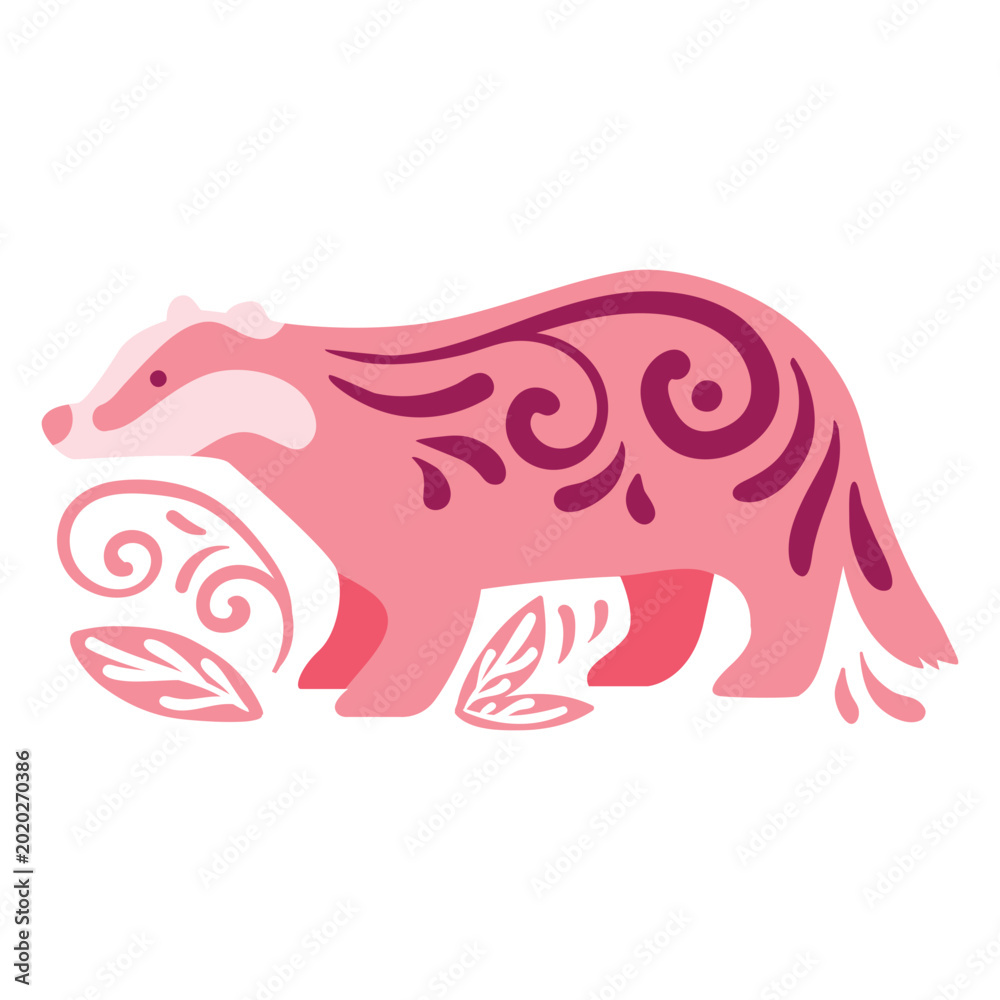 Obraz premium Badger swirly flat