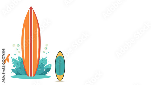 Template Surfboard   cartoon  element for banner  summer edition with flat design