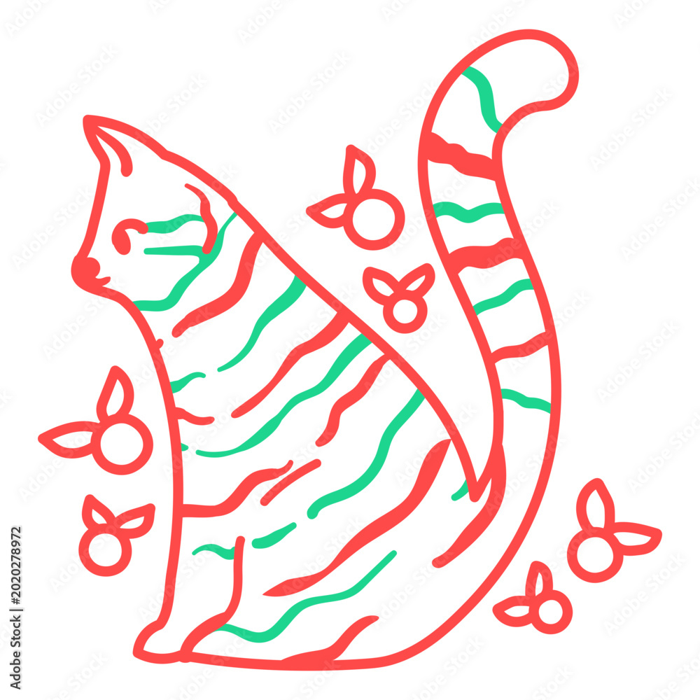 Фотография Cat peppermint design