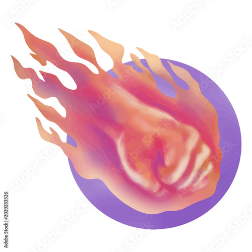 Valokuva A fiery fist of fireball
