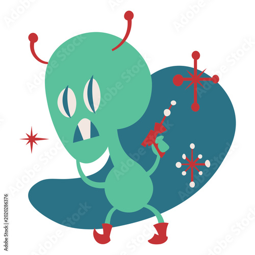 Fotografie Threatening alien in outer space