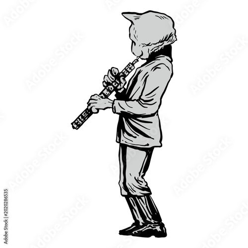 Fotografia Feline playing a melodic instrument
