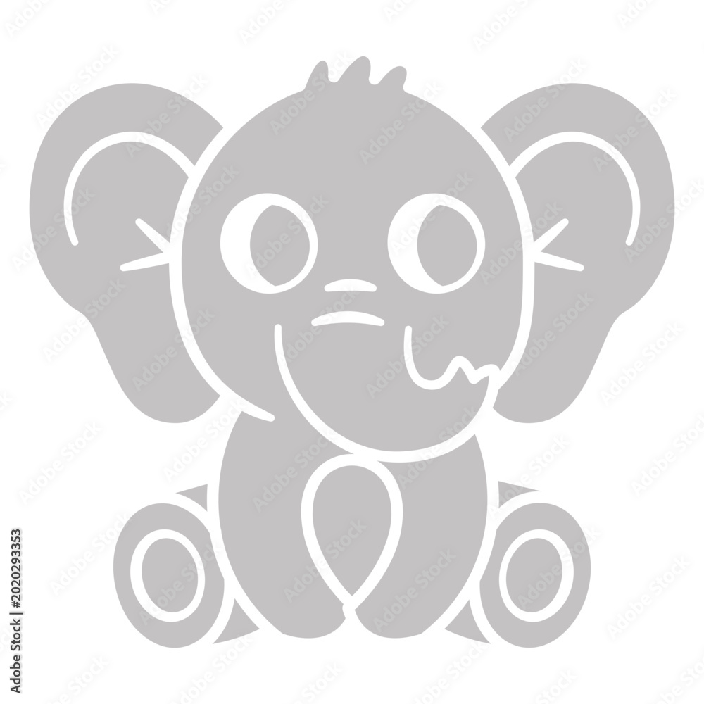 Fototapeta premium Gray elephant is sitting