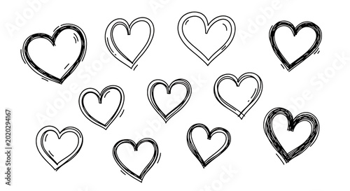 Black heart-shaped arranged in a grid pattern black hearts heart shapes