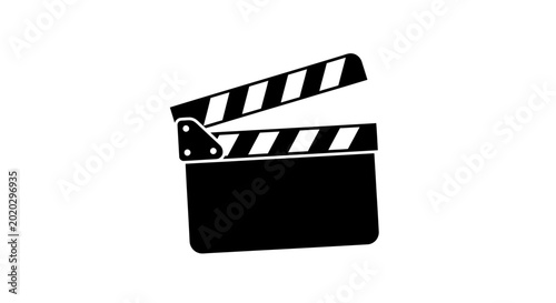 Black film clapper board icon.