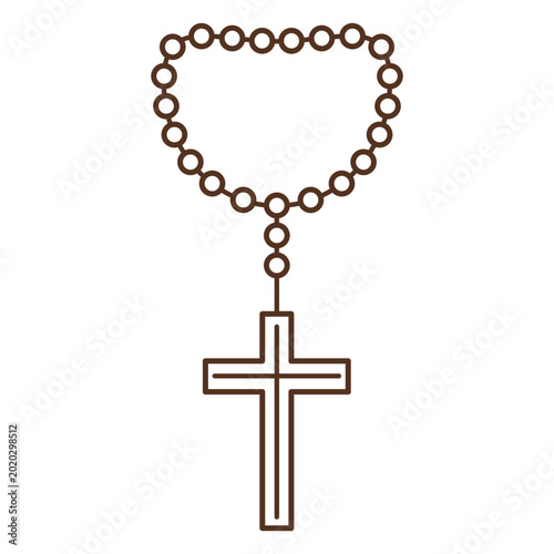 Canvas Print Minimalist rosary and cross design