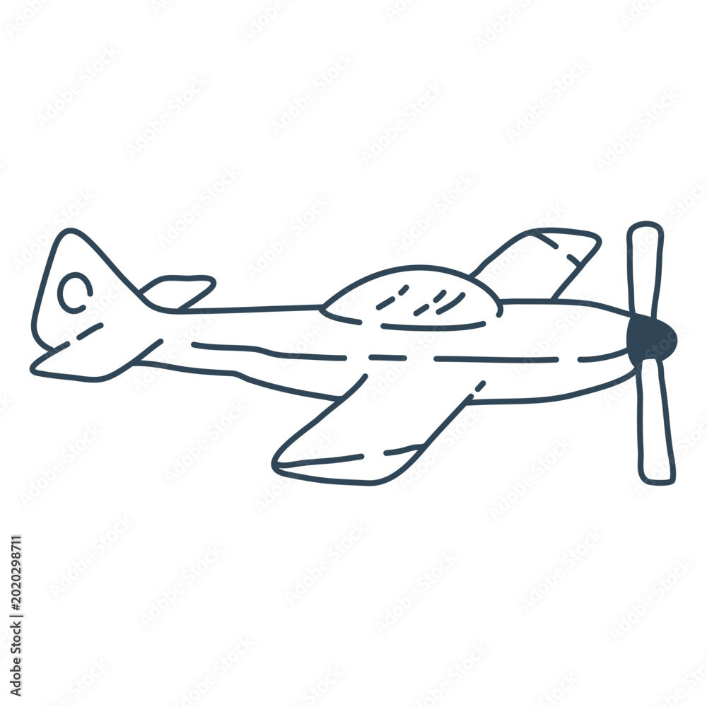 Φωτογραφία Vintage style airplane sketch t-shirt design