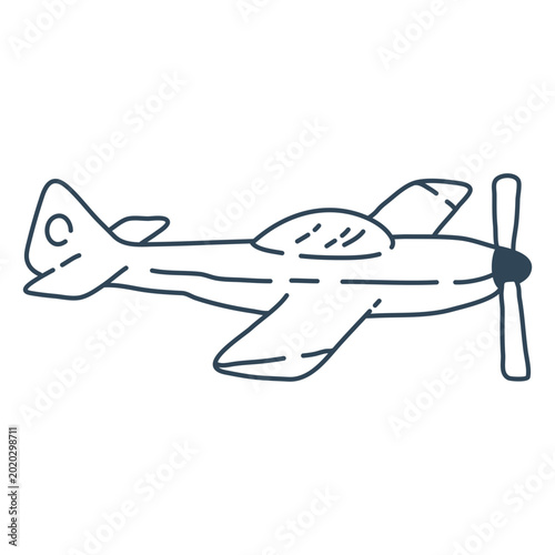 Εκτύπωση καμβά Vintage style airplane sketch t-shirt design