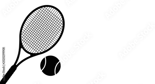 Φωτογραφία Tennis racket and ball black silhouette sports icon