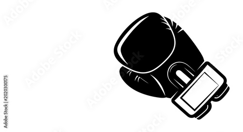 Black boxing glove holding smartphone device