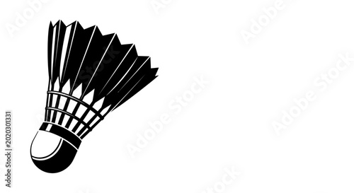 Foto Black and white badminton shuttlecock illustration