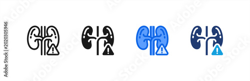 Φωτογραφία Kidney Dysfunction Renal Health icon multiple style collection